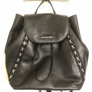 SOLD Michael Kors Black Leather Backpack